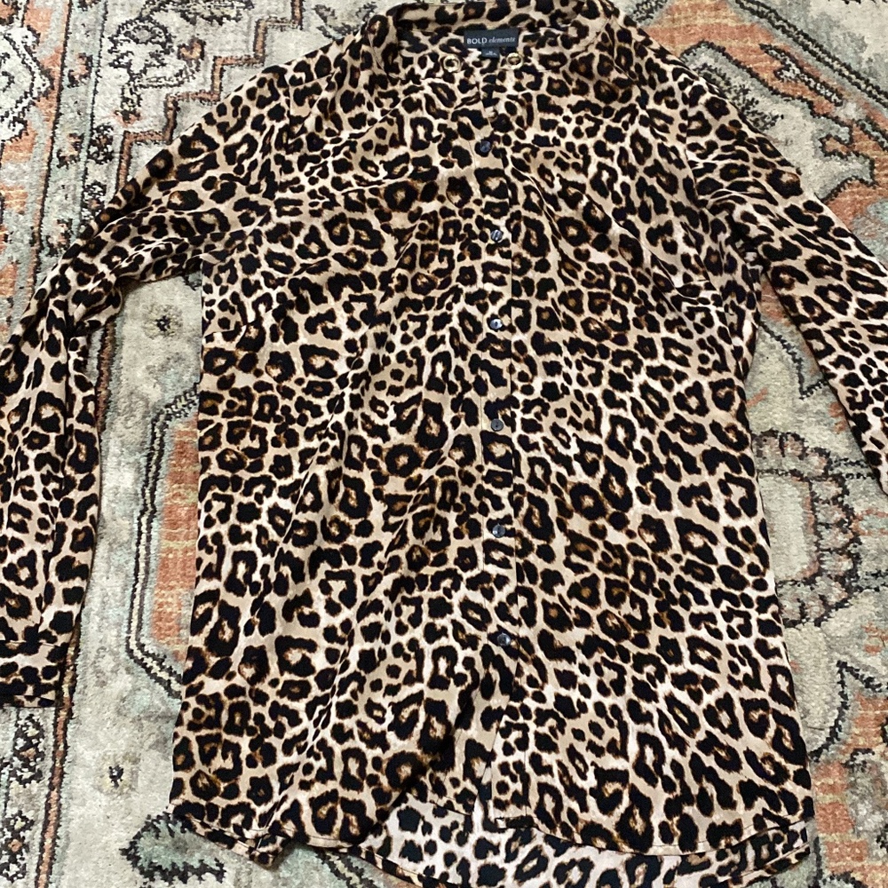 Leopard Print Longsleeve Blouse